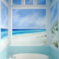 Master Bath Beach Mural