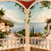 Master Bath Mediterranean Mural